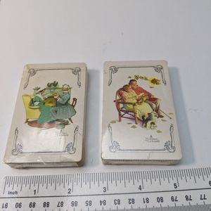 VTG Norman Rockwell playing cards, Trump, original owner, 2 sealed decks- SALE